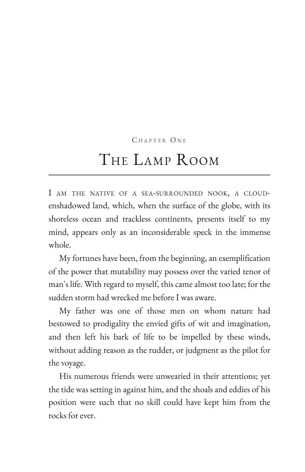 Hollow Lane — Small caps throughout the furniture. Quiet, and slightly old-fashioned.