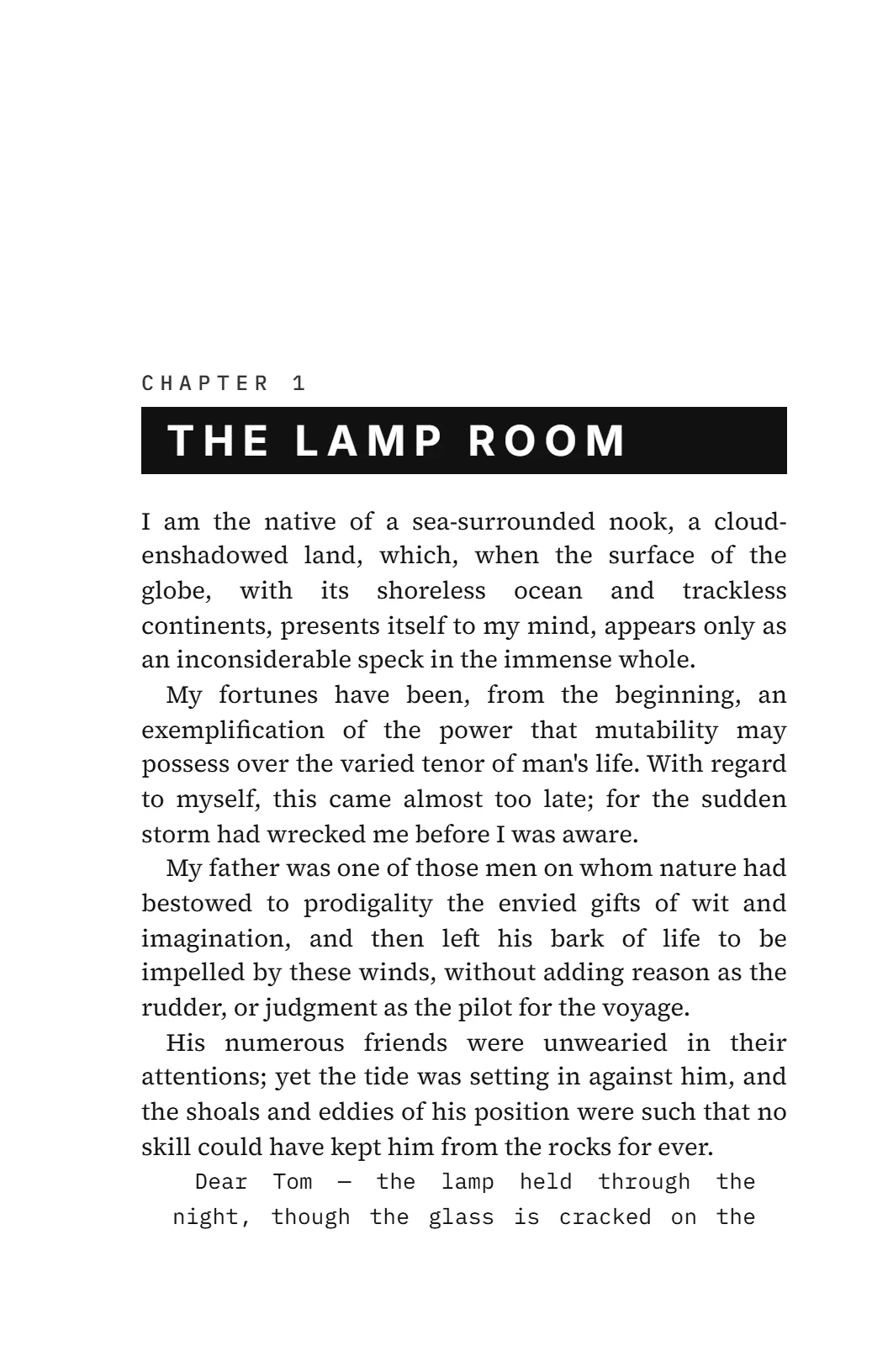 Signal — A small monospace tag over a title knocked out of a black band. For a book set in the near future.