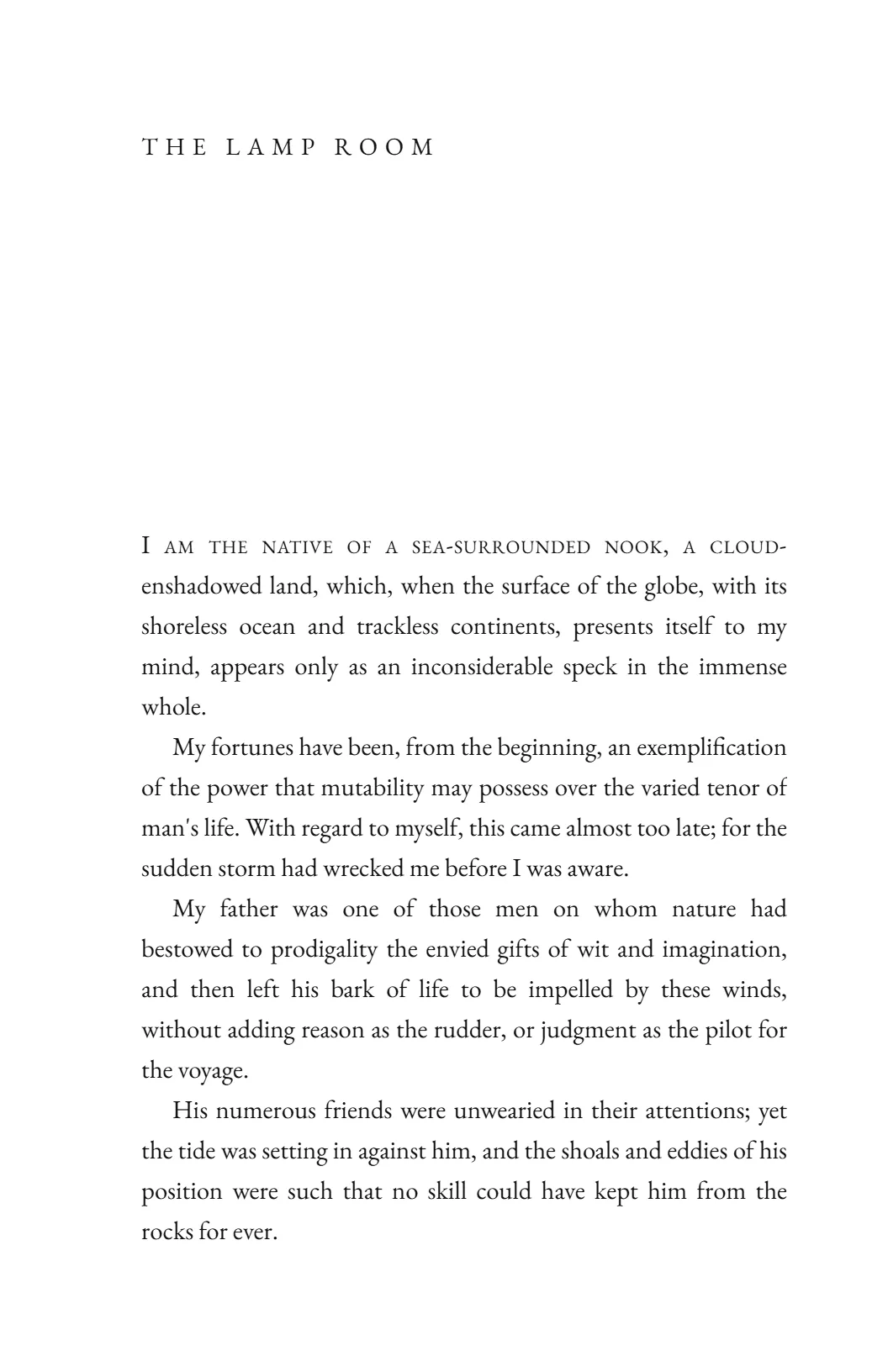 Winterbourne — A small tracked title at the top of an empty sink, and nothing else. Memoir, and fiction told in fragments.